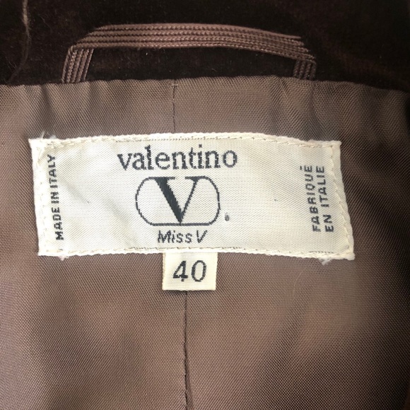 VINTAGE VALENTINO Miss V wool brown plaid blazer - - Picture 7 of 8